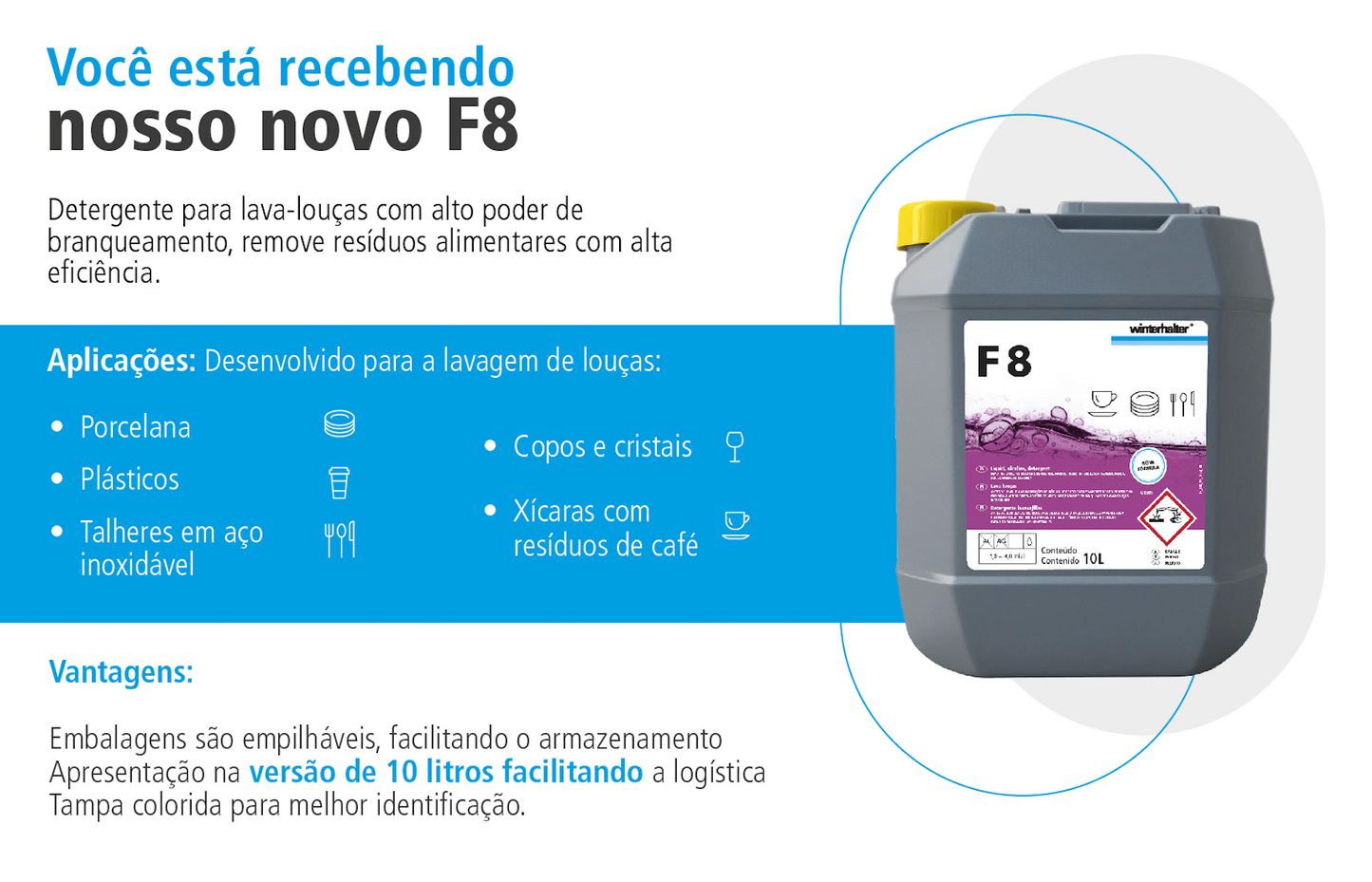 Detergente lava louças F8 x 10L