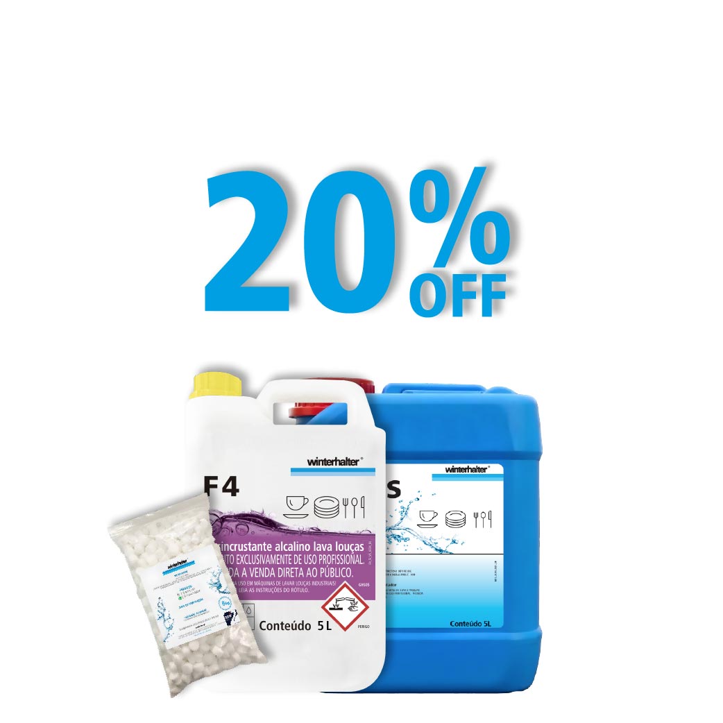 Pacote de 3 Produtos:  Detergente F4(5L)+ Secante B21S + Sal de 5 kg